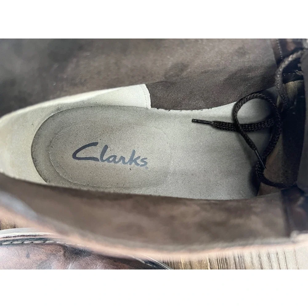 Clarks Bushacre 2 Chukka Boots Men's 13 Brown Leather Desert Boots Crepe Sole